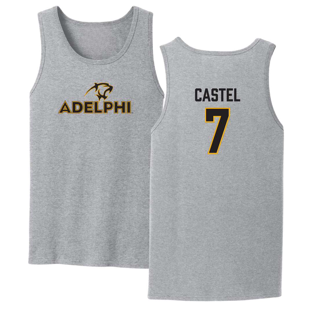 Adelphi University Soccer Sport Gray Tank Top - #7 Victor Castel