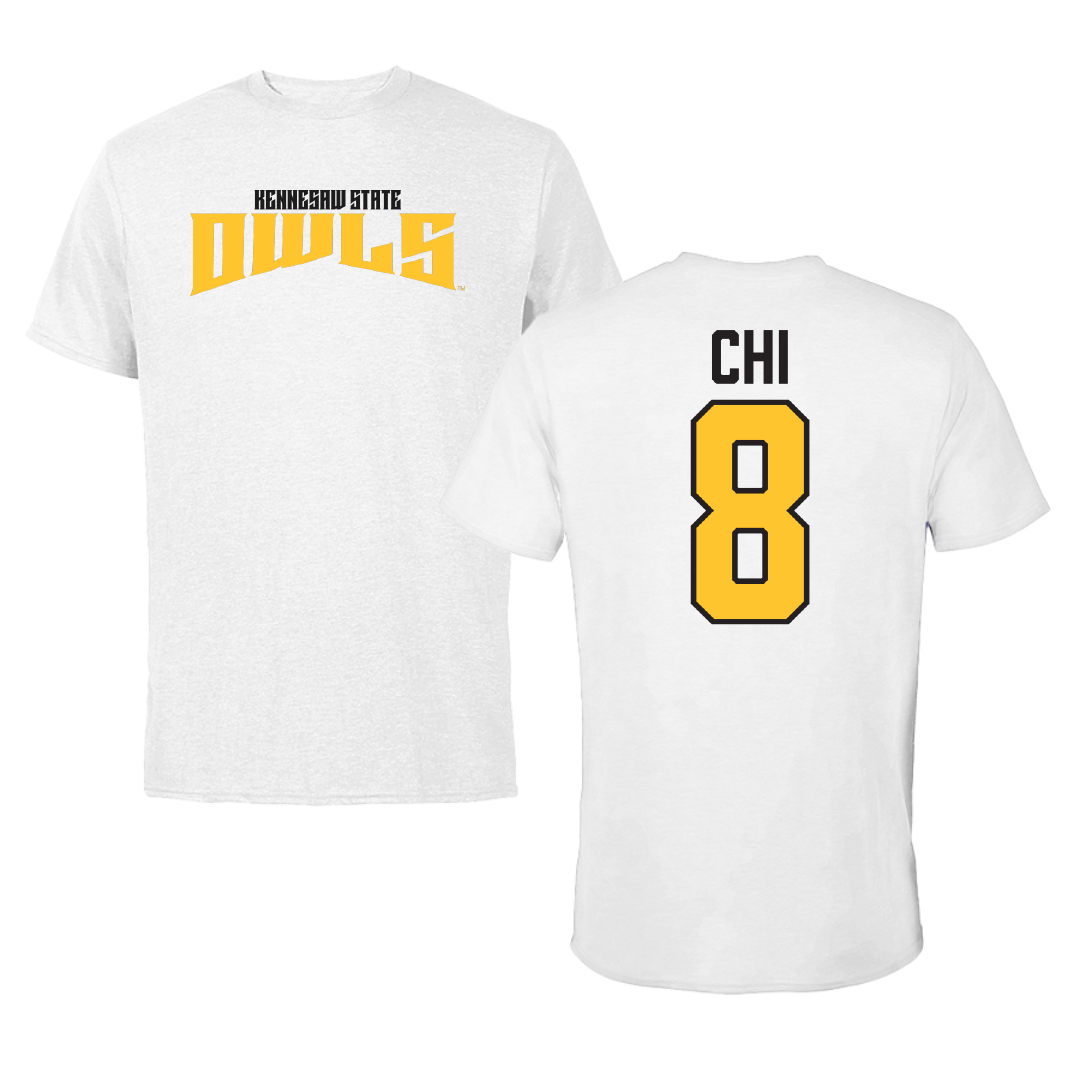 Kennesaw State University Lacrosse White Classic Performance Tee - #8 Jade Chi
