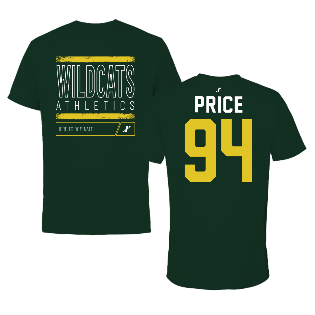 Northern Michigan University Football Forest Green Dominate Performance Tee - #94 Jake Price