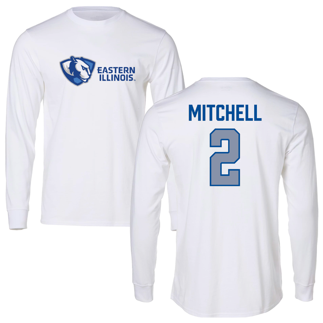 Eastern Illinois University Football White Performance Long Sleeve - #2 Bruce Mitchell