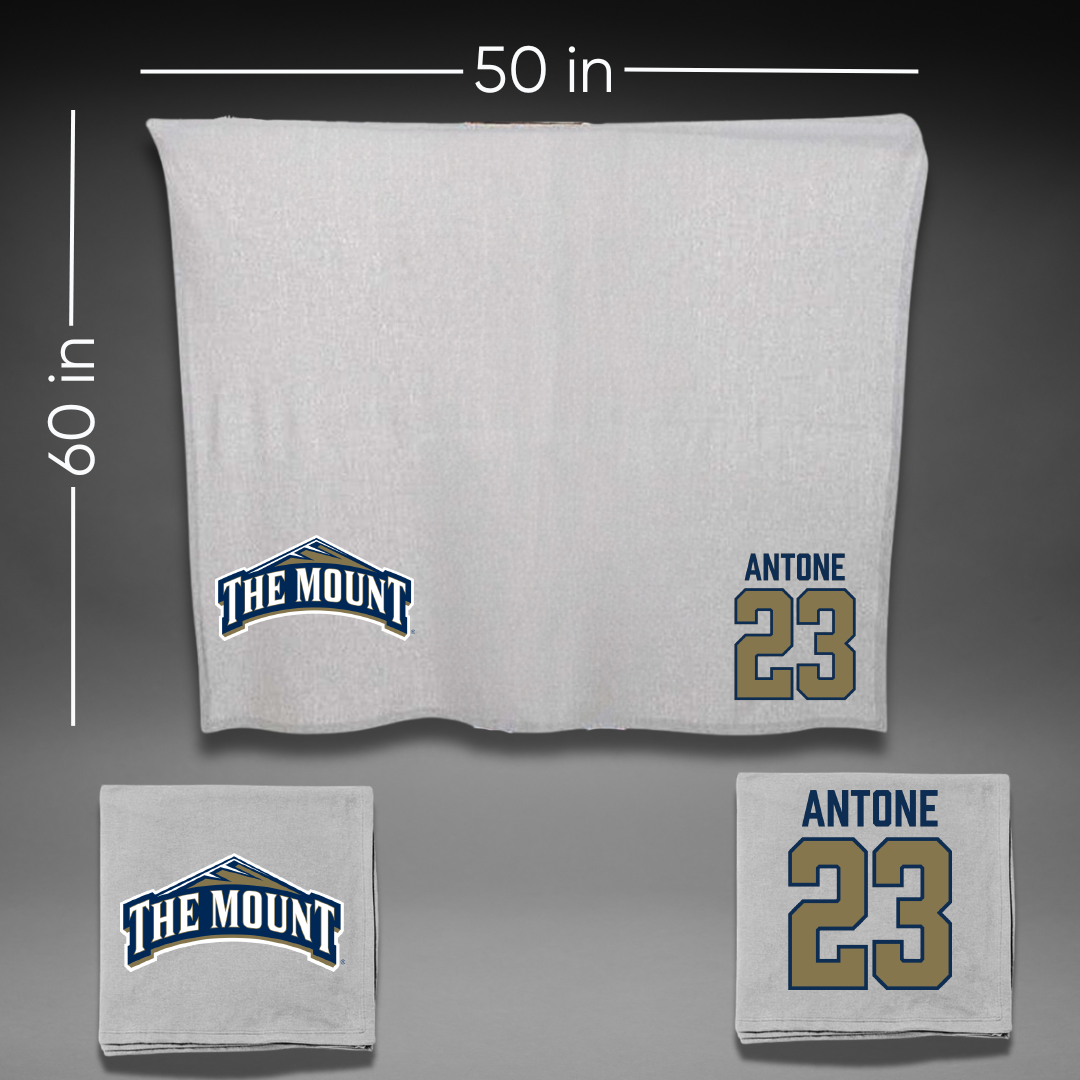 Mount St. Mary's University Soccer Gray Blanket - #23 Erin Antone