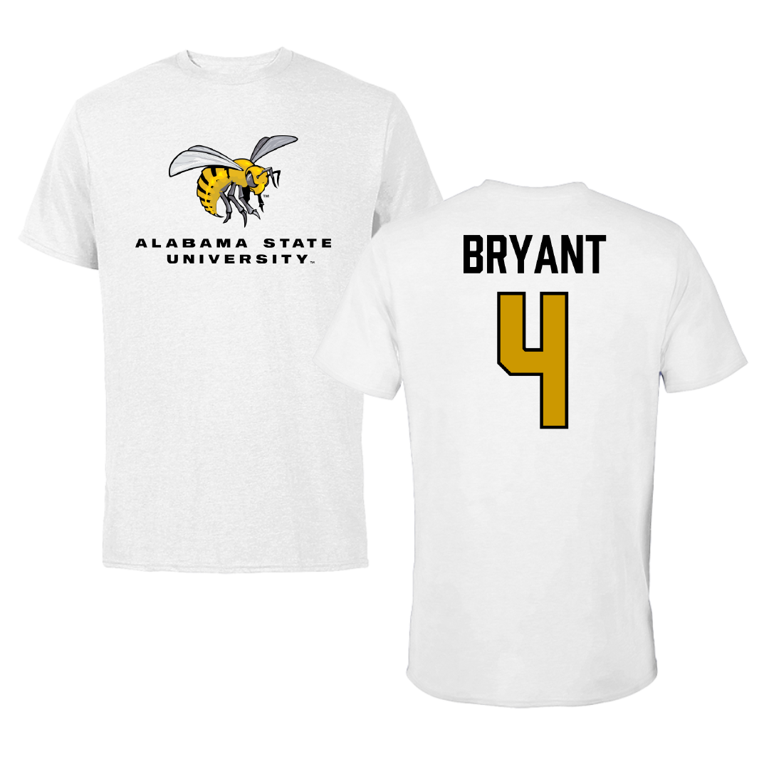Alabama State University Basketball White Tee - #4 Kaitlyn Bryant