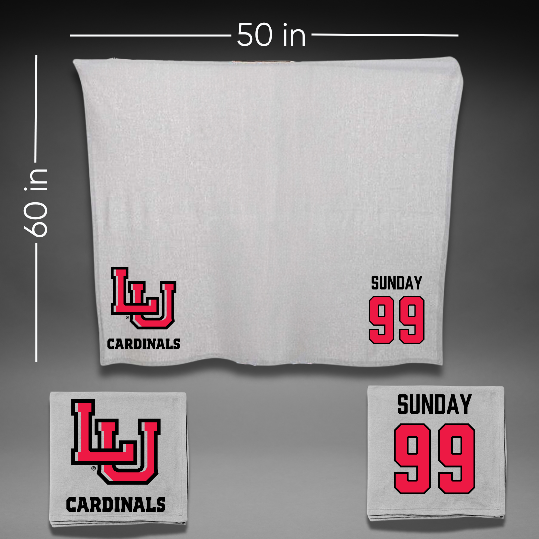 Lamar University Baseball Gray Blanket - #99 Ayden Sunday