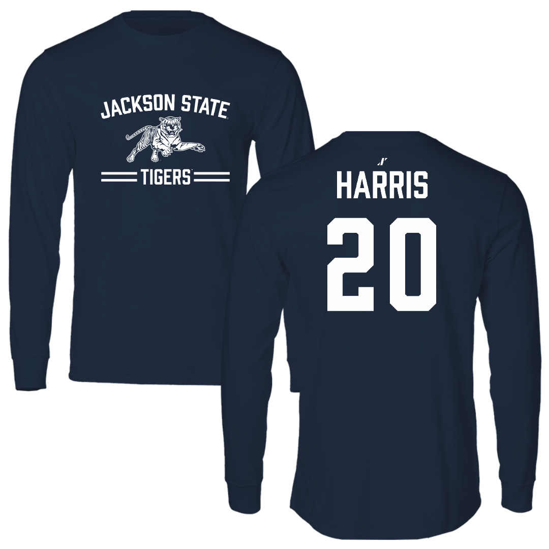 Jackson State University Baseball Navy General Long Sleeve - #20 Shemar Harris