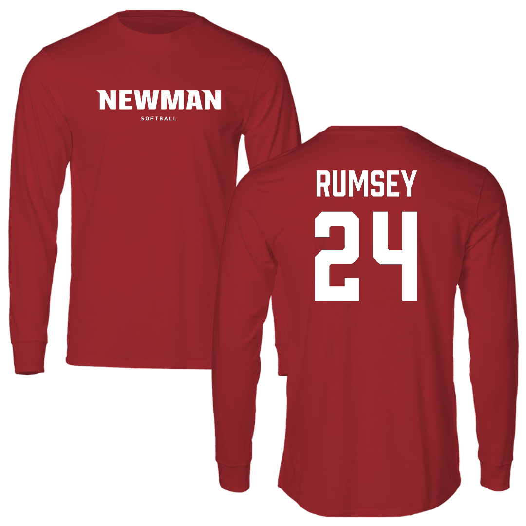 Newman University Softball Canvas Red Long Sleeve - #24 Audry Rumsey