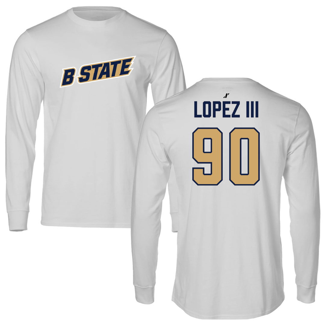 Bluefield State University Football Light Gray Long Sleeve - #90 Omar Lopez III