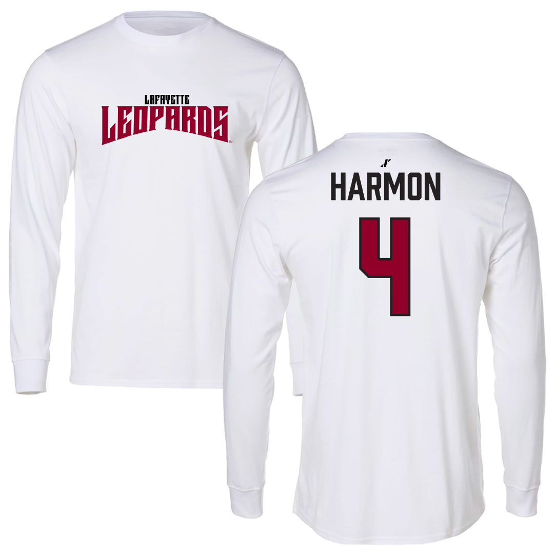Lafayette College Soccer White Classic Long Sleeve - #4 Emma Harmon