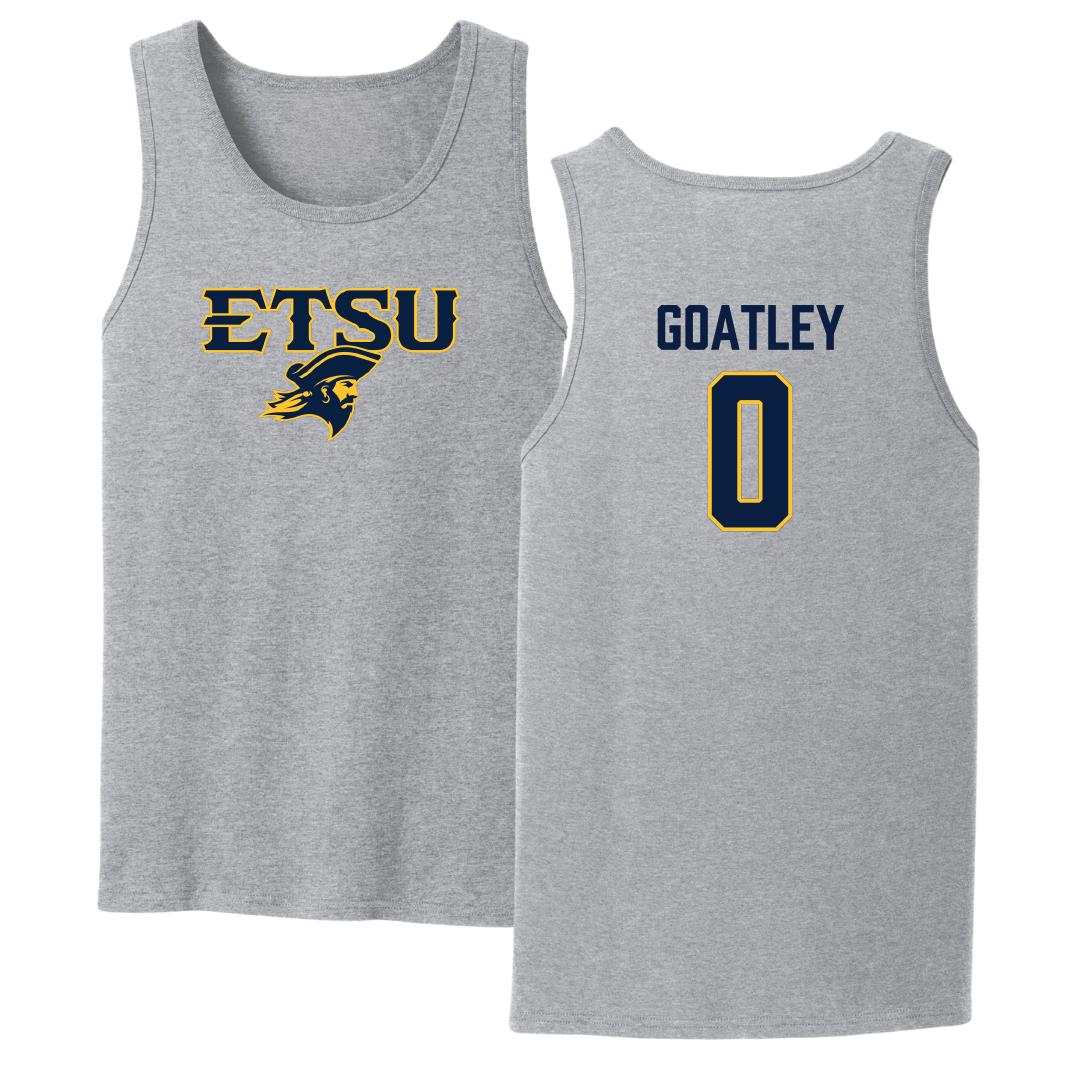 East Tennessee State University Football Sport Gray Tank Top - #0 Cody Goatley
