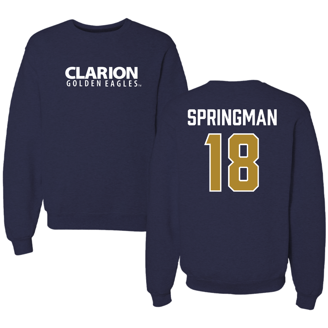 PennWest Clarion Softball Navy Crewneck - #18 Samantha Springman