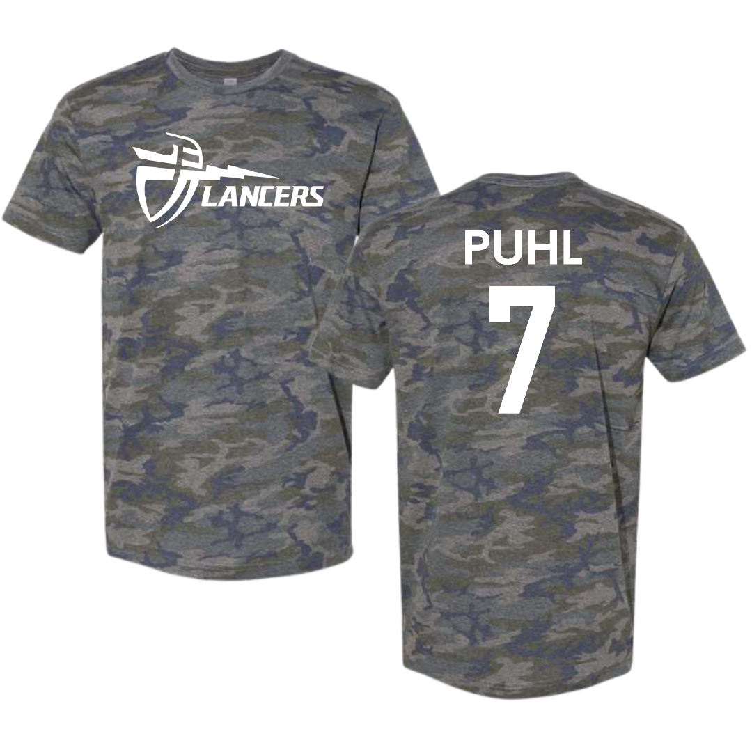 California Baptist University Water Polo (M) Vintage Camo Tee - #7 Logan Puhl