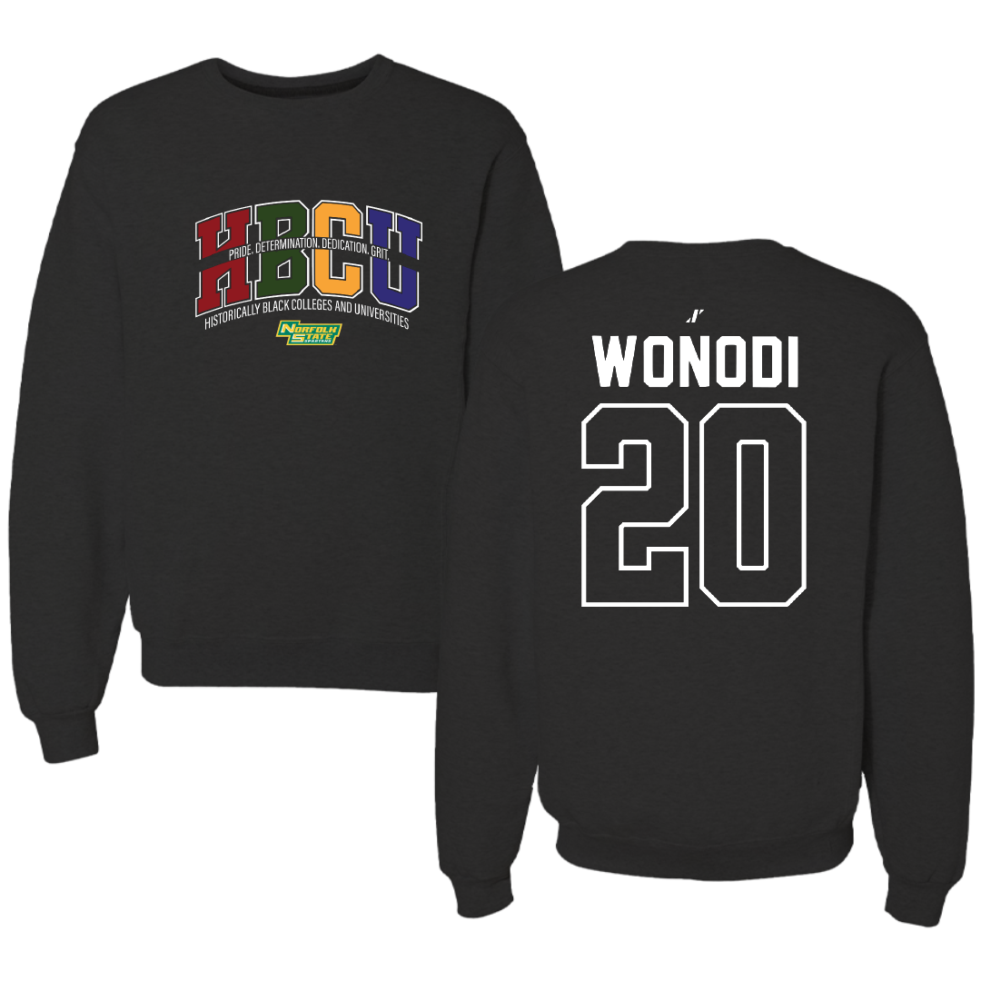 Norfolk State University Football Black HBCU Crewneck - #20 Jason Wonodi