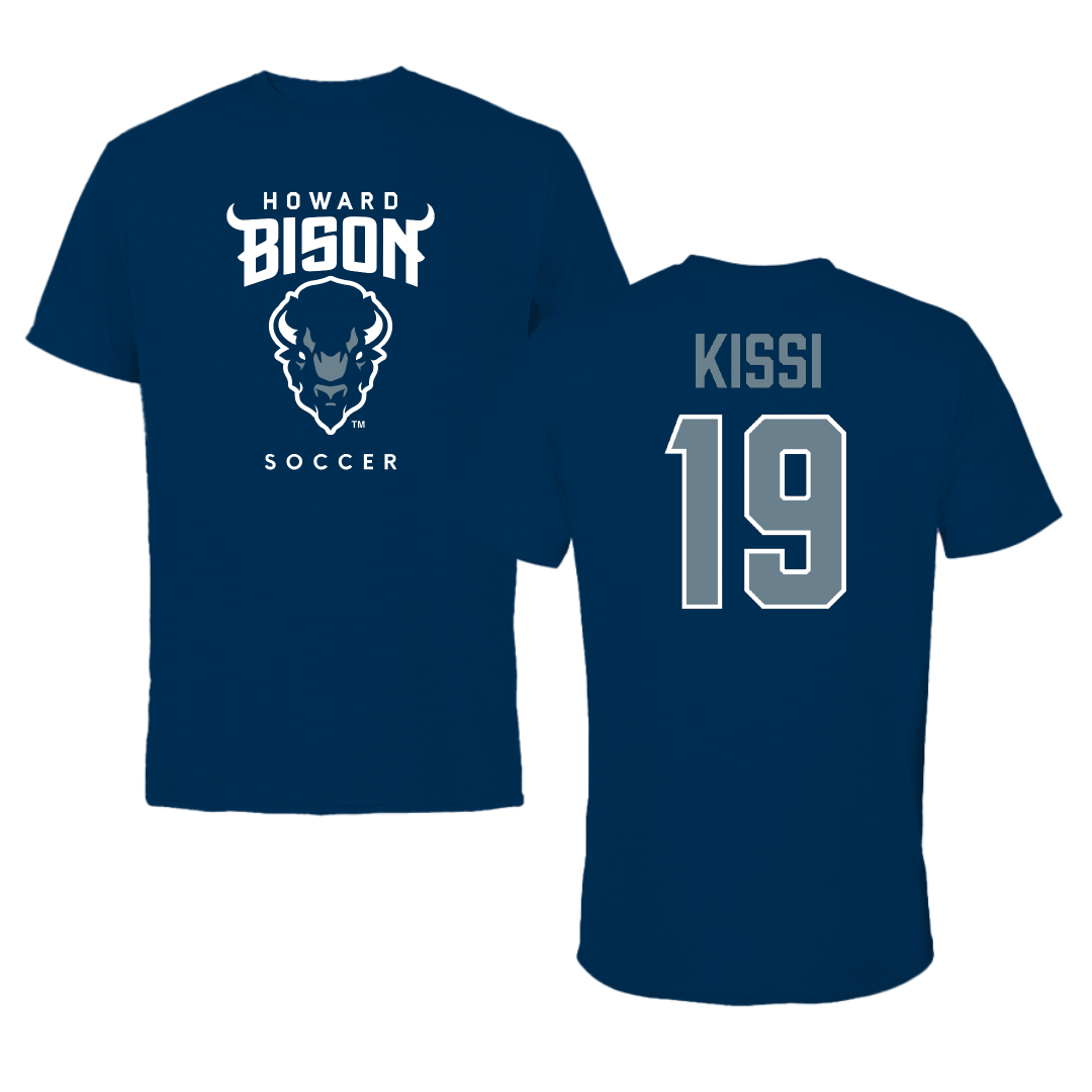 Howard University Soccer (W) Navy Performance Tee - #19 Imani Kissi