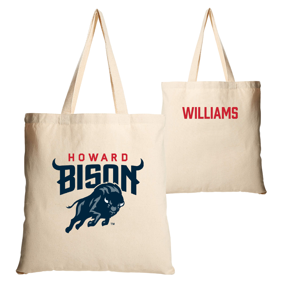 Howard University TF and XC Tan Canvas Tote Bag - Quentin Williams