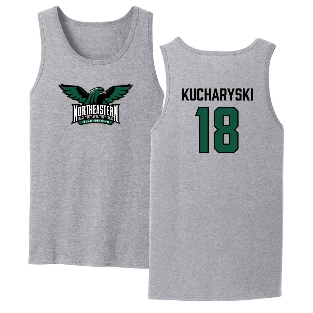 Northeastern State University Soccer Sport Gray Tank Top - #18 Olivia Kucharyski