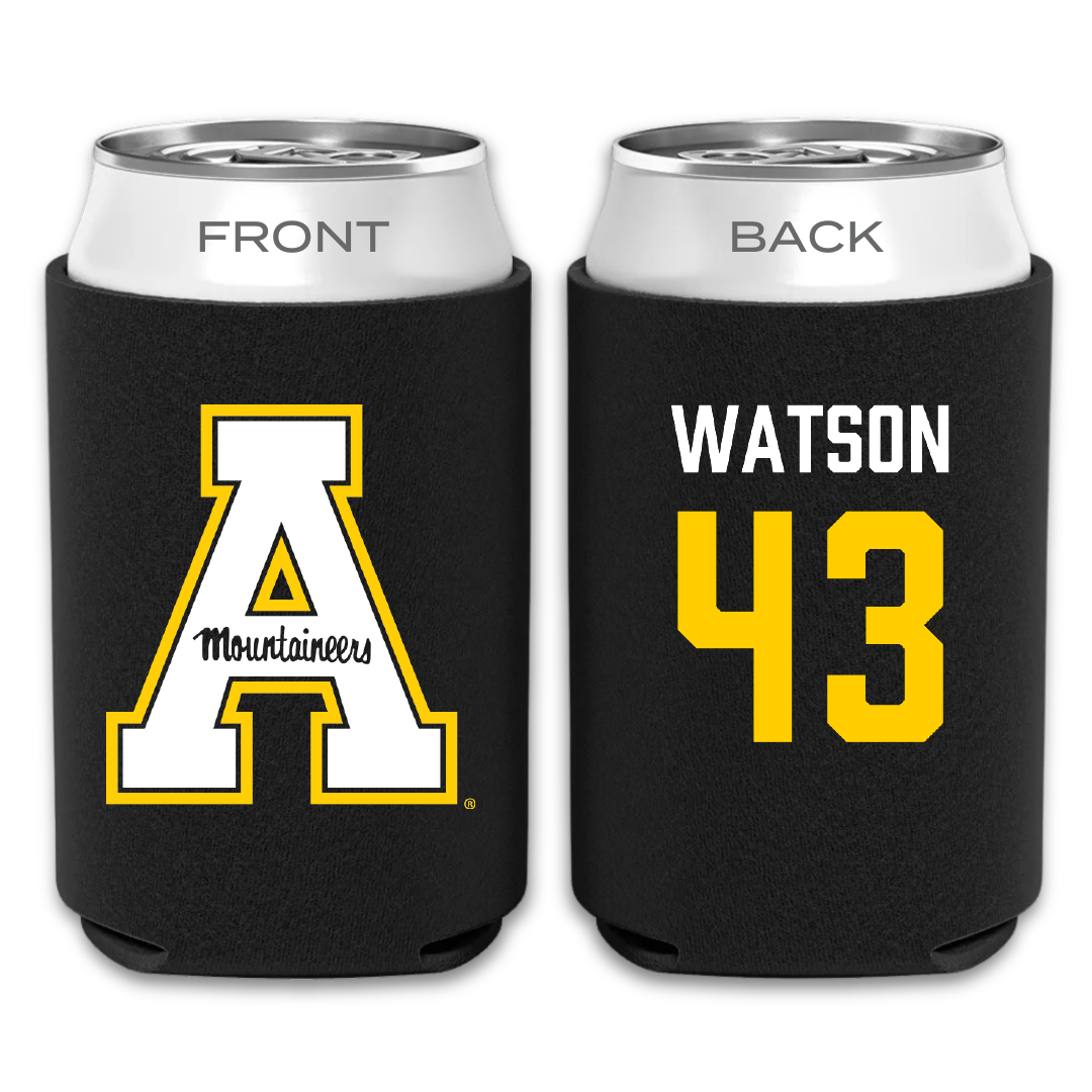 Appalachian State University Baseball Black Mountaineers Can Cooler - #43 Reyn Watson