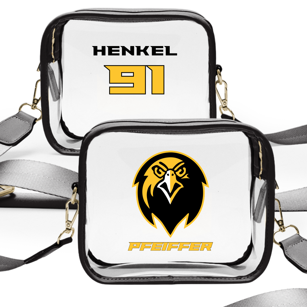 Pfeiffer University Lacrosse (M) Black Clear Stadium Bag - #91 Jacob Henkel