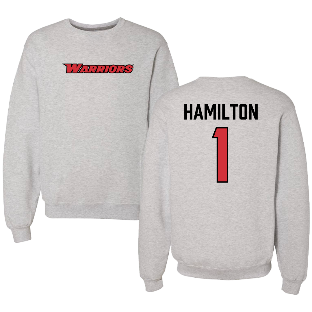 Stanislaus State Basketball (W) Gray Warriors Crewneck - #1 Nerissa Hamilton