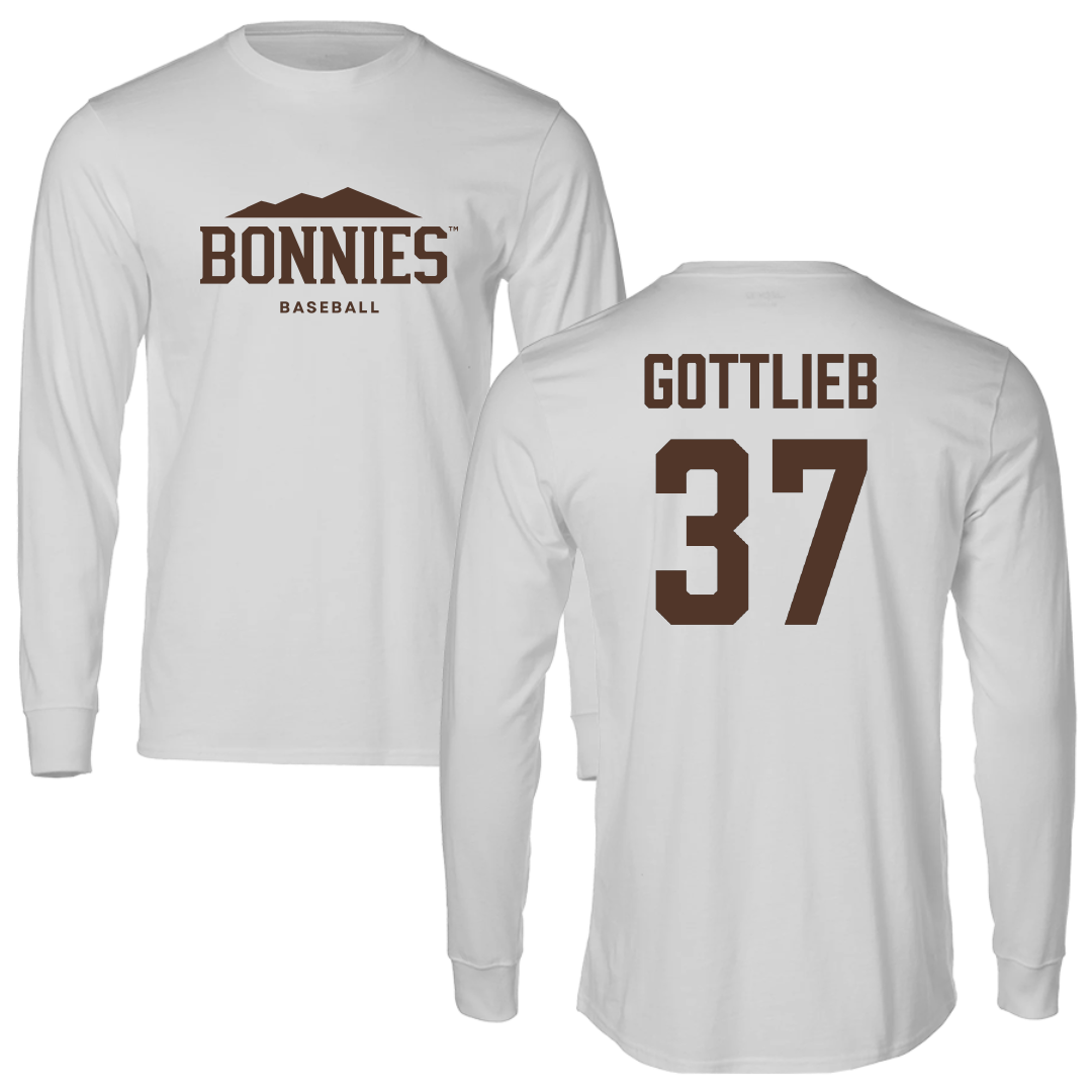 St. Bonaventure University Baseball Light Gray Performance Long Sleeve - #37 Justin Gottlieb
