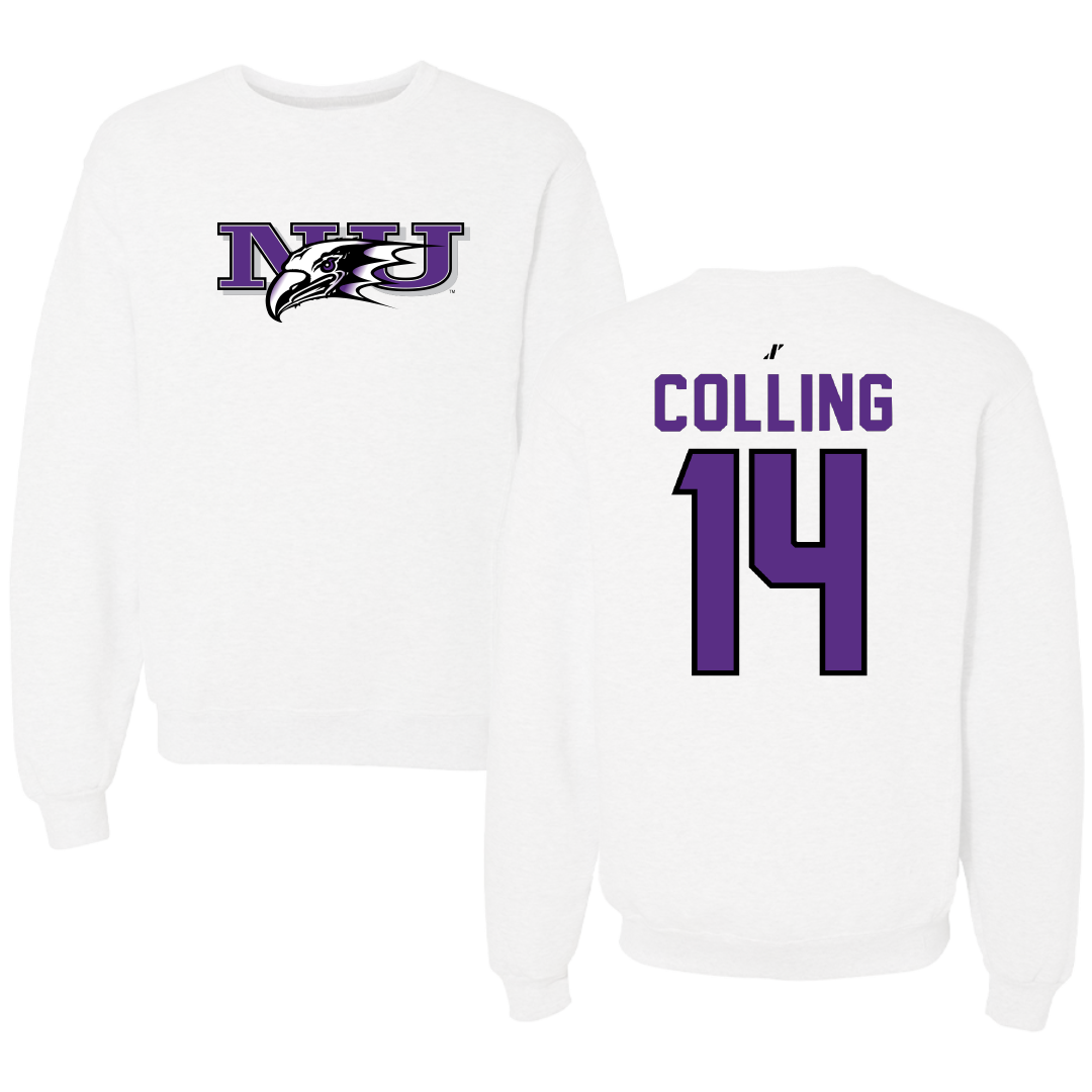 Niagara University Soccer White Crewneck - #14 Baillie Colling