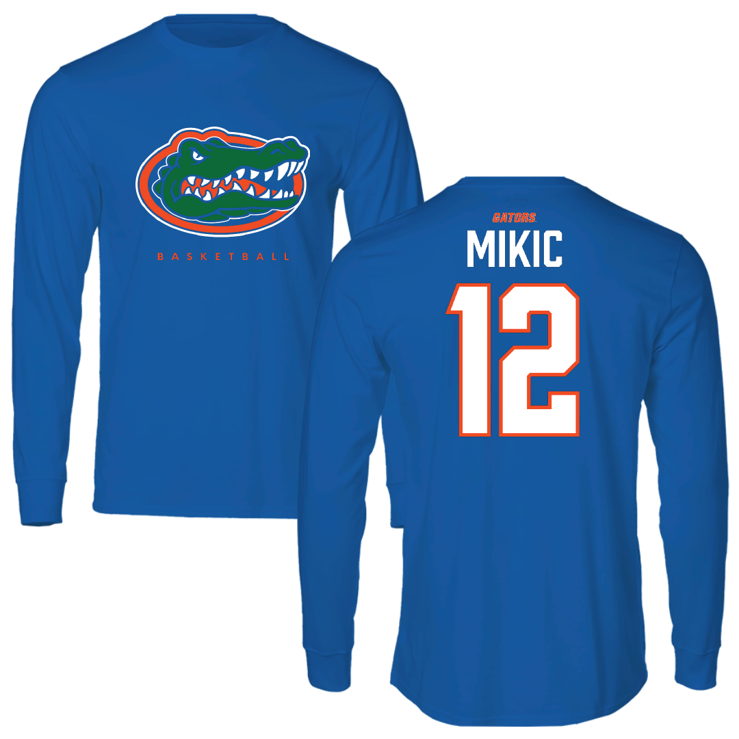 University of Florida Basketball Blue Mascot Performance Long Sleeve - #12 Viktor Mikic