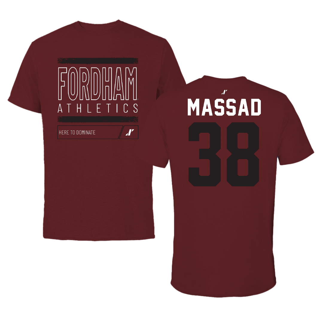 Fordham University Football Maroon Dominate Performance Tee - #38 Mack Massad