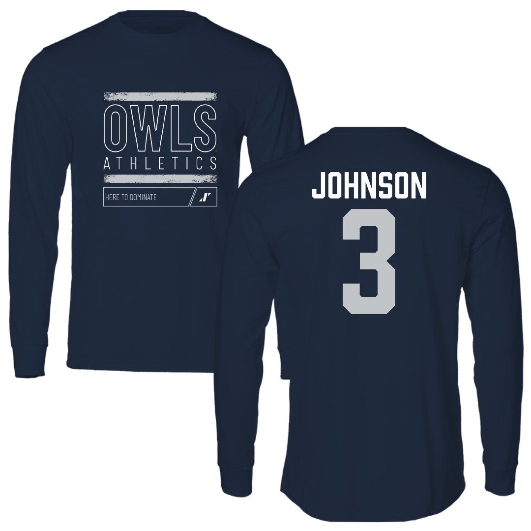 Rice University Baseball Navy Dominate Long Sleeve - #3 Max Johnson