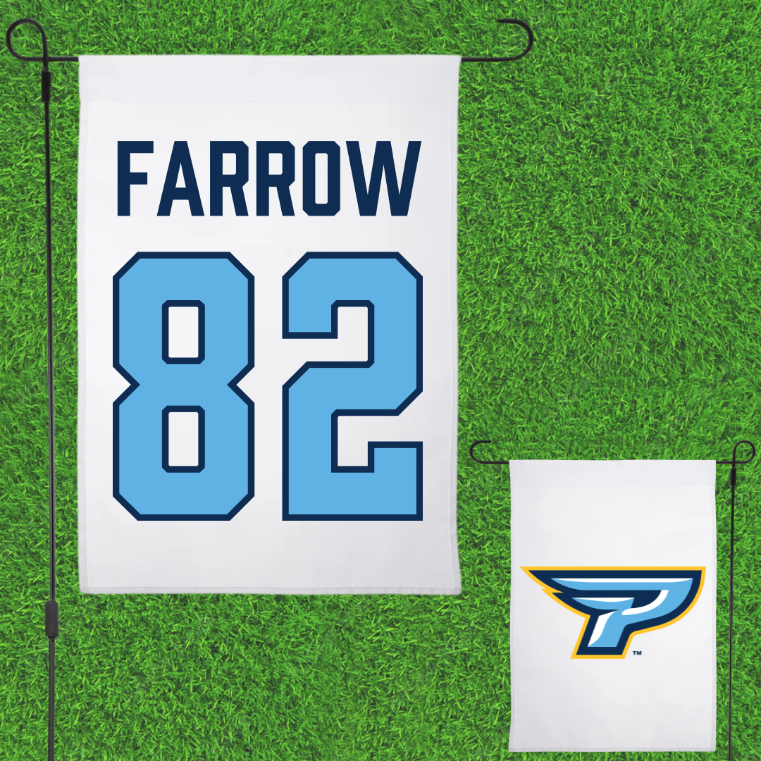 Point University Football White Garden Flag - #82 Nickalus Farrow