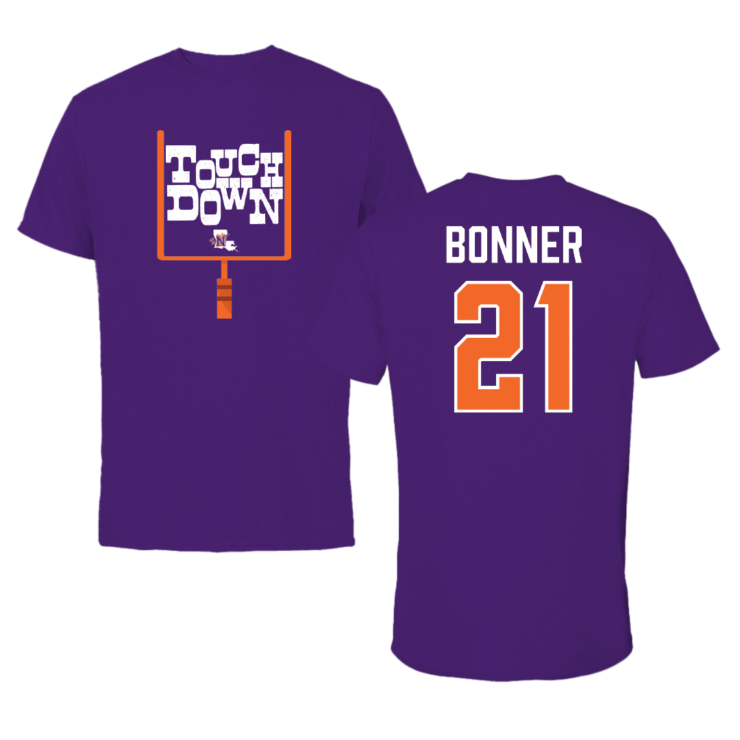 Northwestern State University Football Purple Touchdown Performance Tee - #21 Ja’Marion Bonner