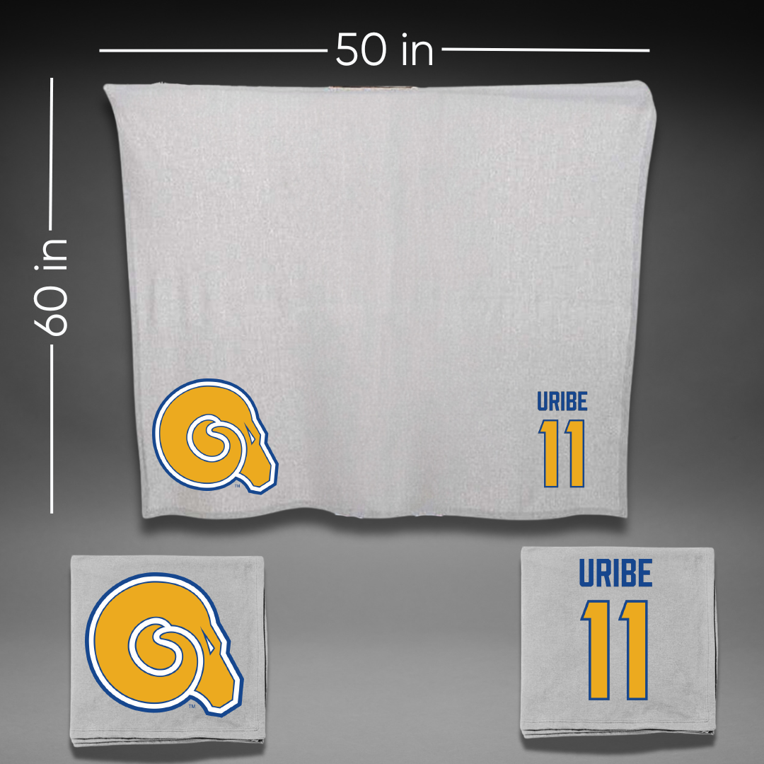 Albany State University Baseball Gray Blanket - #11 Mylon Uribe