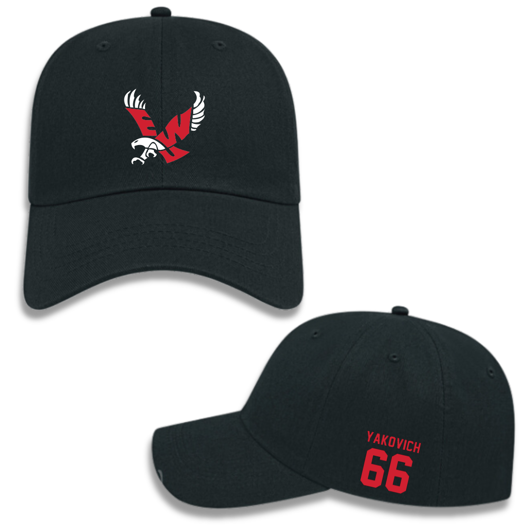 Eastern Washington University Football Black Hat - #66 Ryan Yakovich