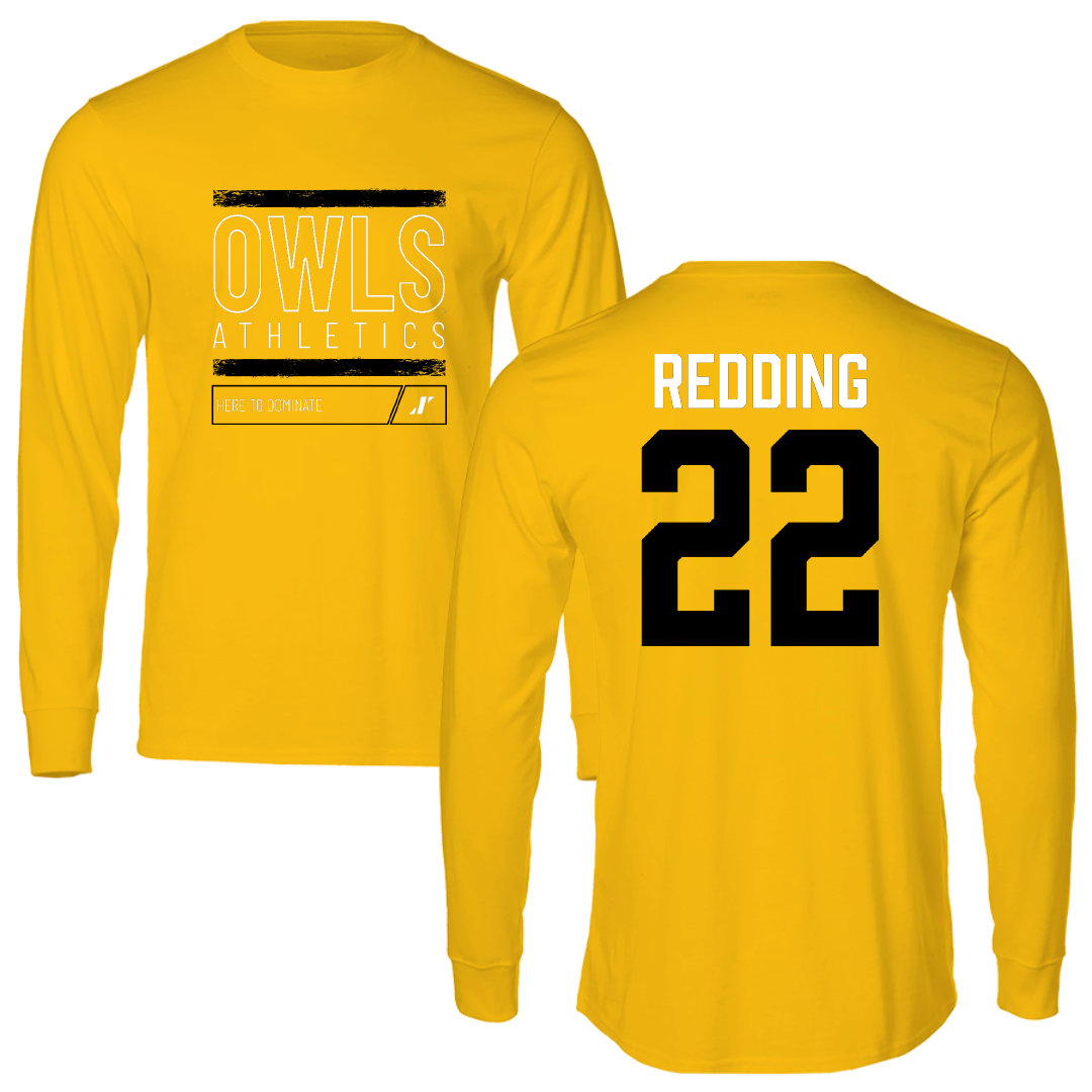 Kennesaw State University Football Gold Dominate Performance Long Sleeve - #22 Markell Redding