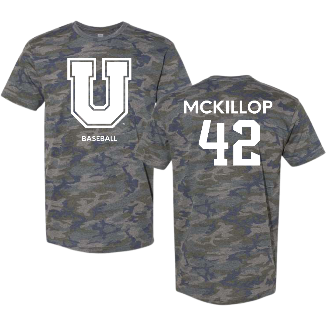 Union College Baseball Vintage Camo Tee - #42 Jack McKillop