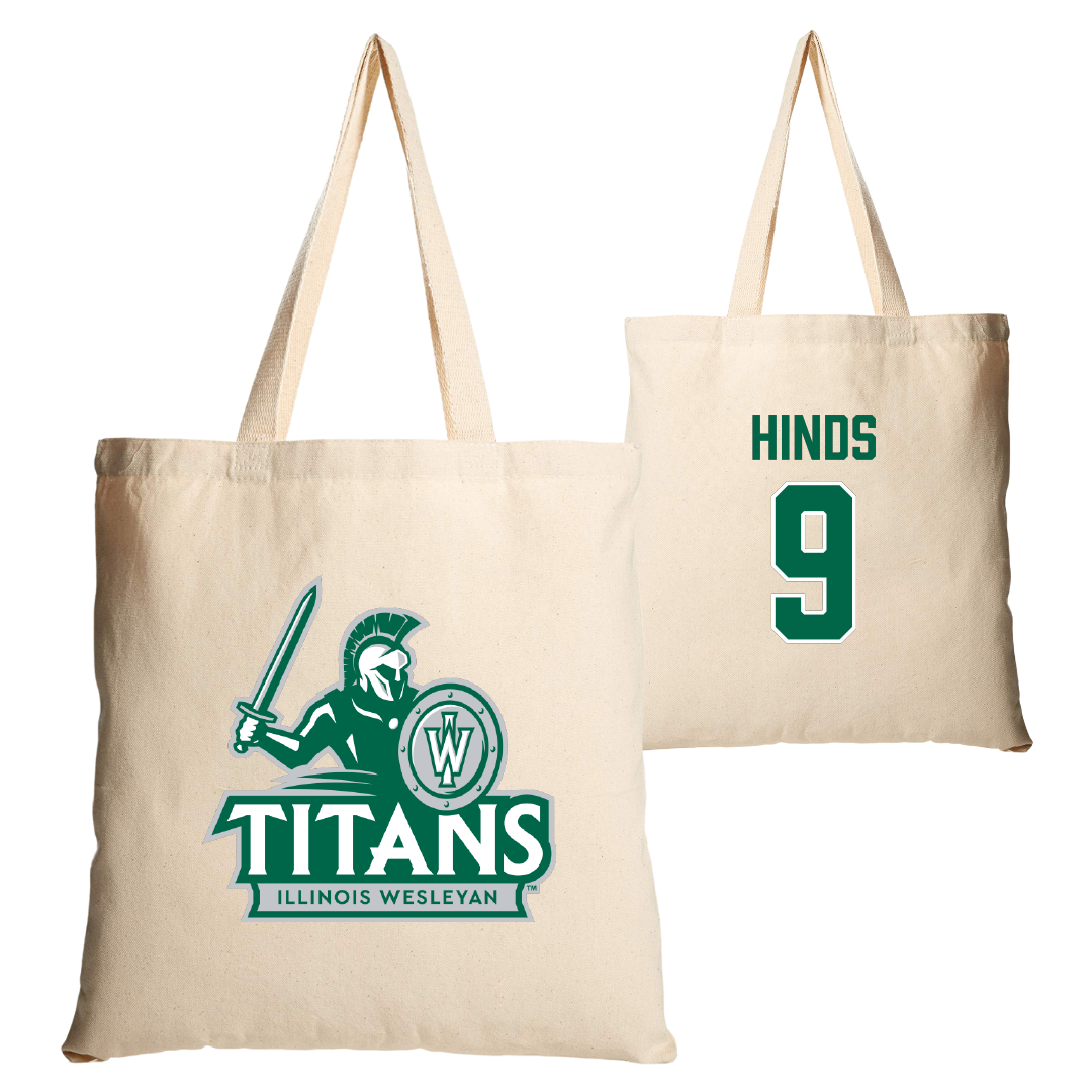Illinois Wesleyan University Football Tan Canvas Tote Bag - #9 Zach Hinds