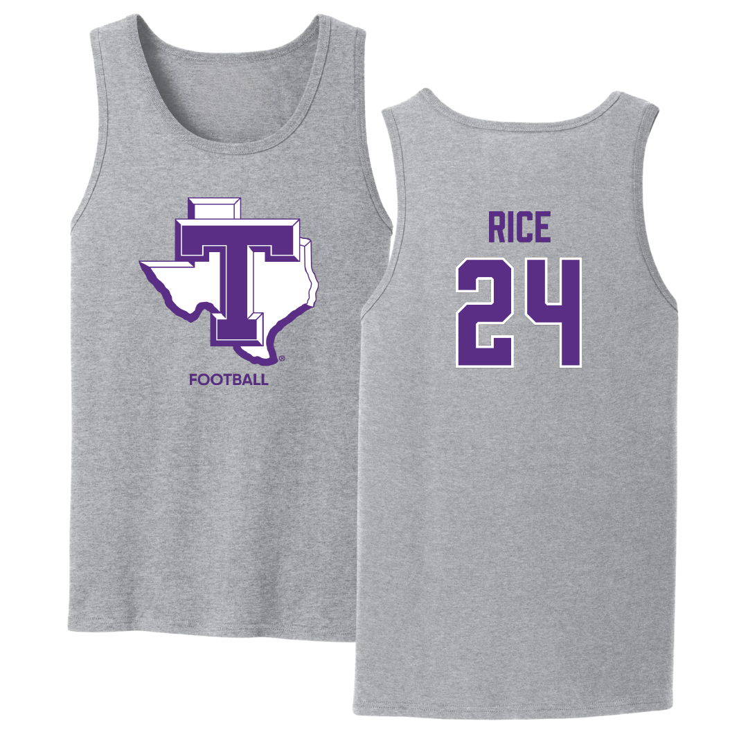 Tarleton State University Football Sport Gray Tank Top - #24 Avian Rice