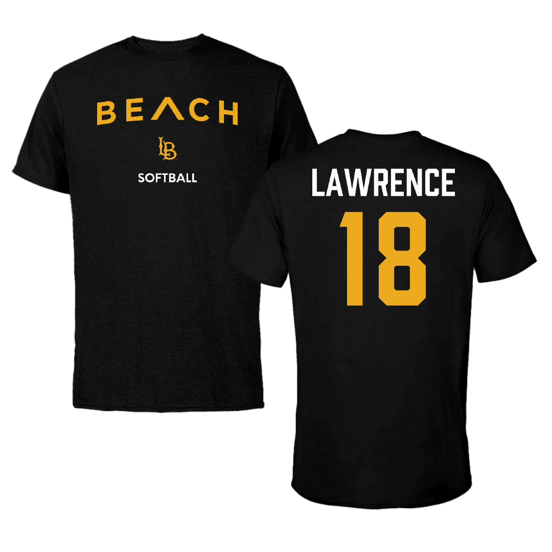 Long Beach State University Softball Black Performance Tee - #18 Macie Lawrence