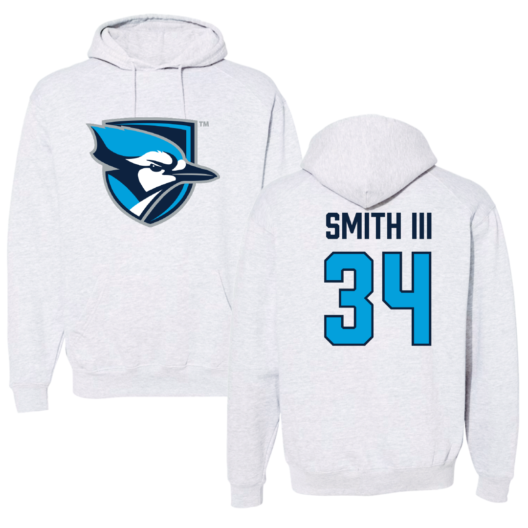 Elmhurst University Football Light Gray Hoodie - #34 Prentice Smith III