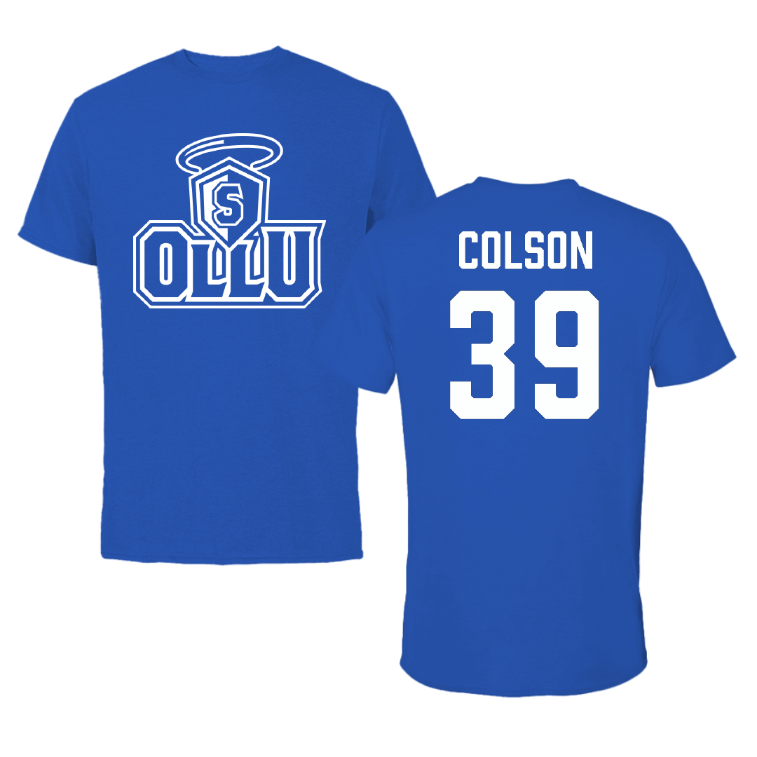 Our Lady of the Lake University Baseball Blue Performance Tee - #39 Grant Colson