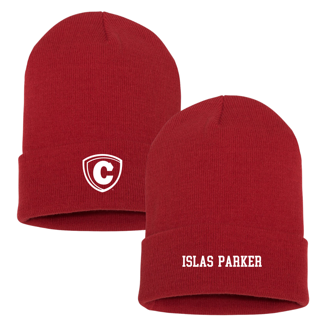 Carthage College Soccer (M) Red Beanie - #43 JJ Islas-Parker