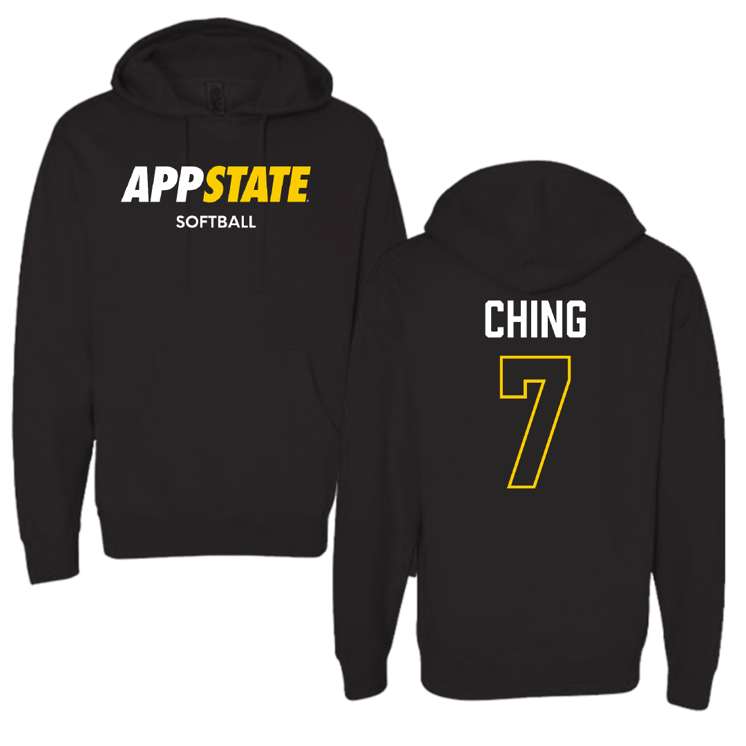 Appalachian State University Softball Black Hoodie - #7 Emilie Ching