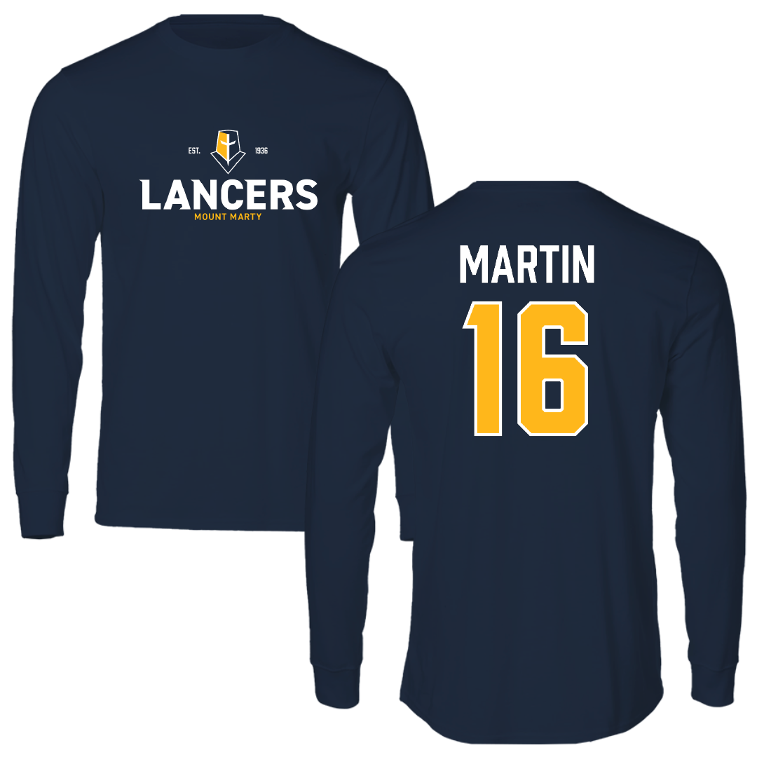 Mount Marty University Softball Navy General Long Sleeve - #16 Viannca Martin