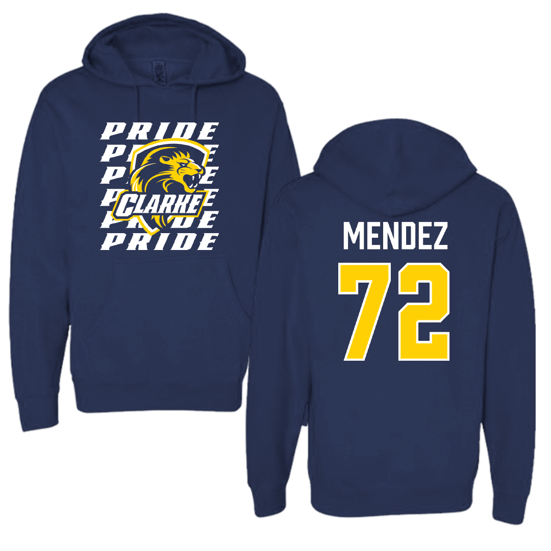 Clarke University Baseball Navy General Hoodie - #72 Daniel Mendez