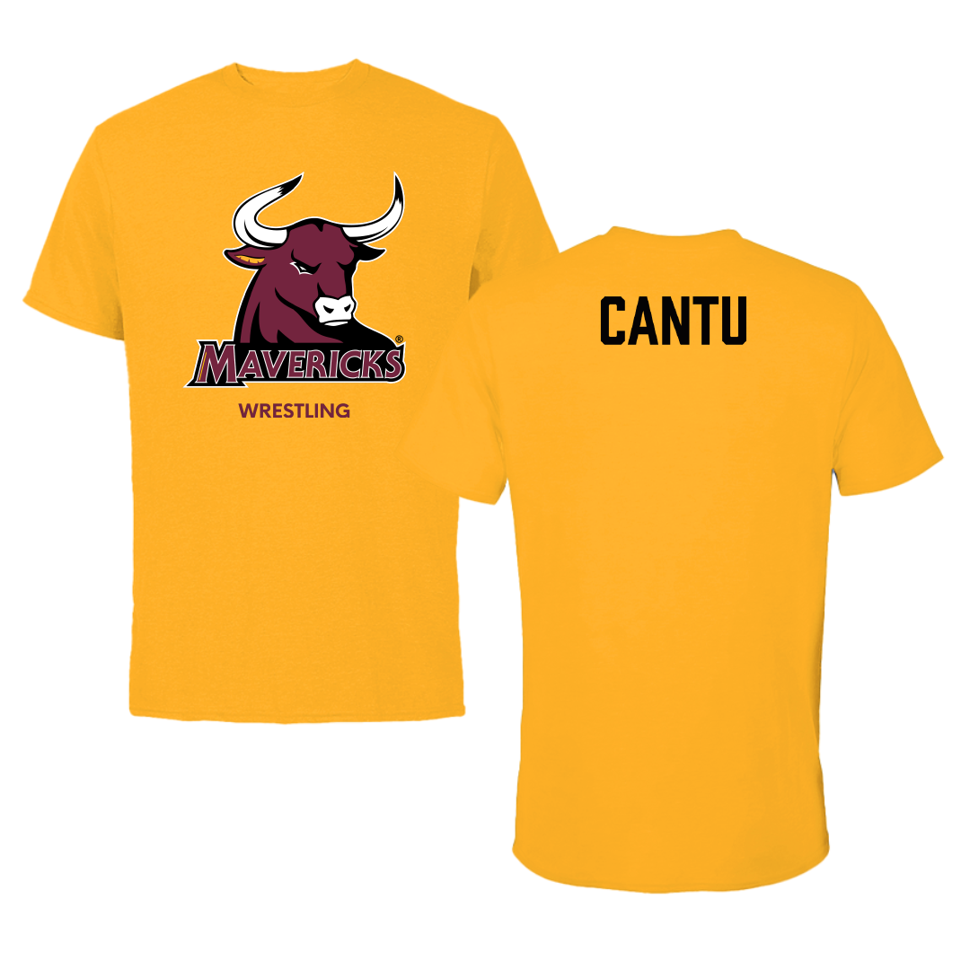 Colorado Mesa University Wrestling (M) Gold Tee - Adonias Cantu
