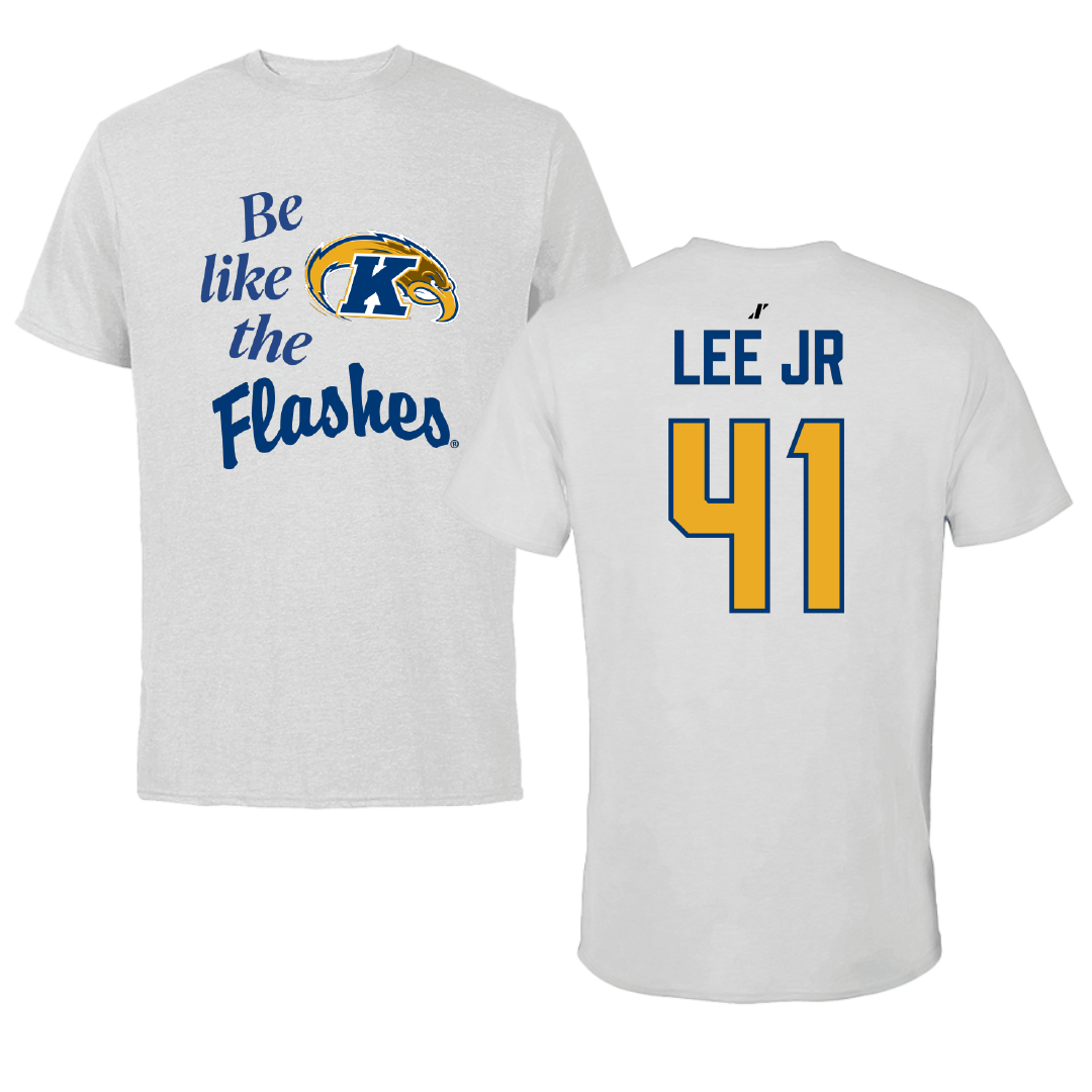 Kent State University Basketball (M) Light Gray Be Like Us Performance Tee - #41 Derrick Lee Jr