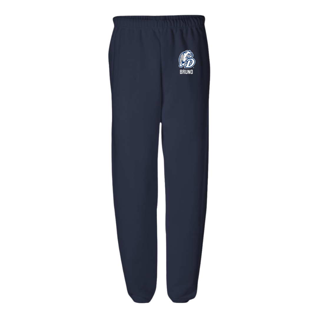 Drake University Football Navy Sweatpants - #83 Sam Bruno
