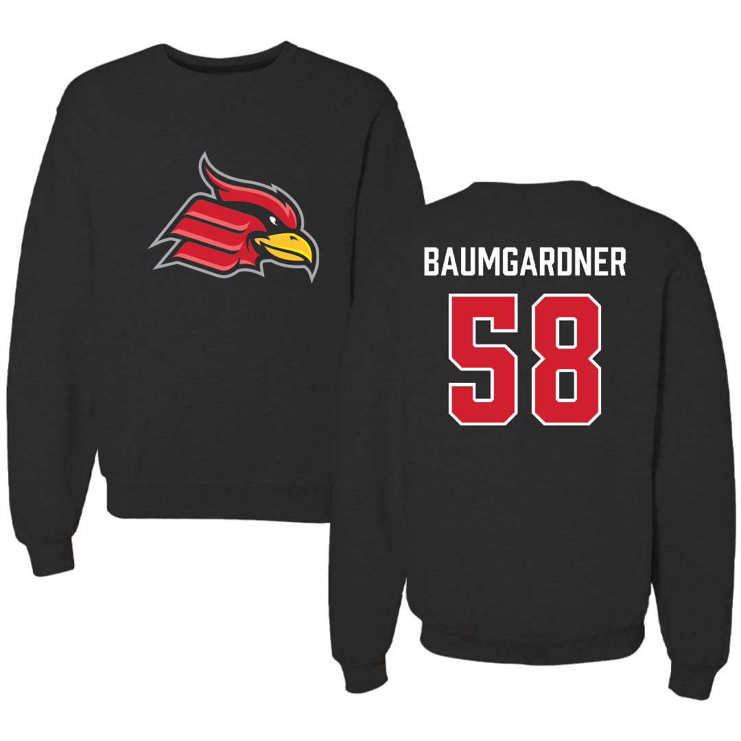 Wheeling University Football Black Crewneck - #58 Mason Baumgardner
