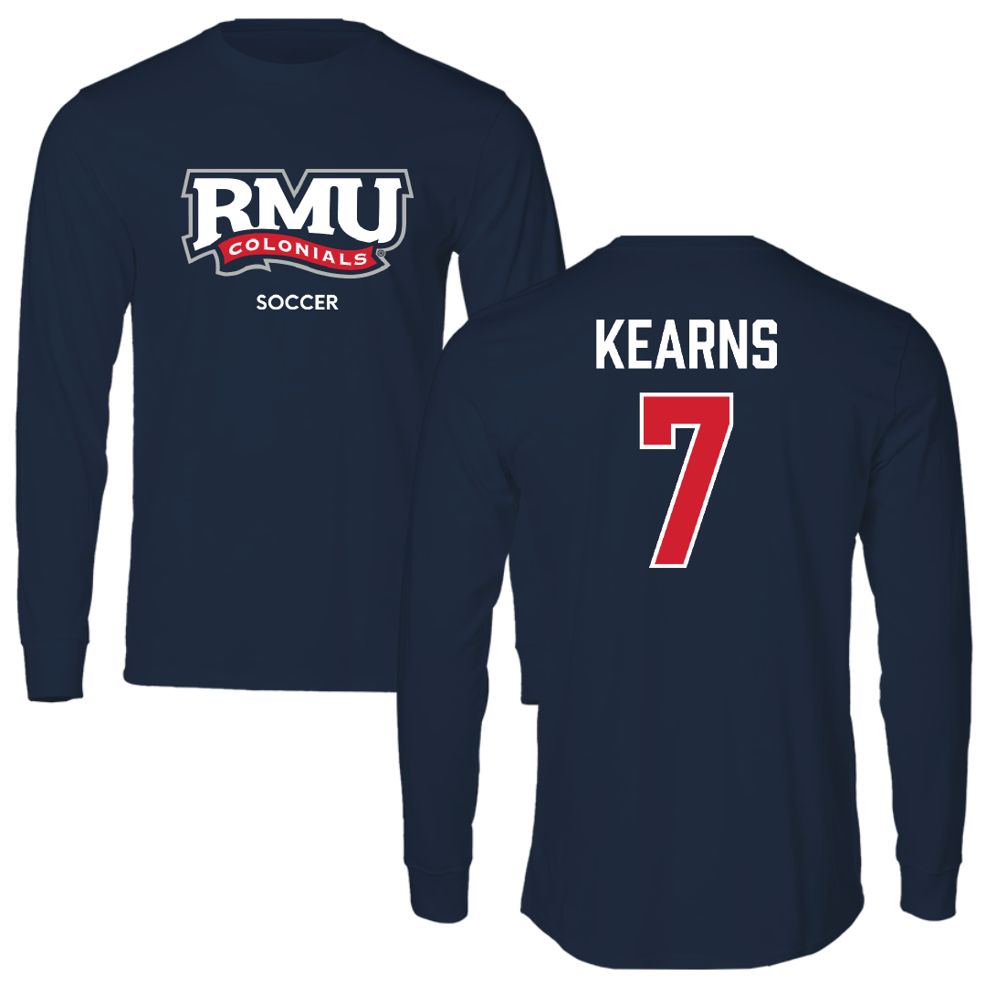 Robert Morris University Soccer (W) Navy RMU Long Sleeve - #7 Malia Kearns