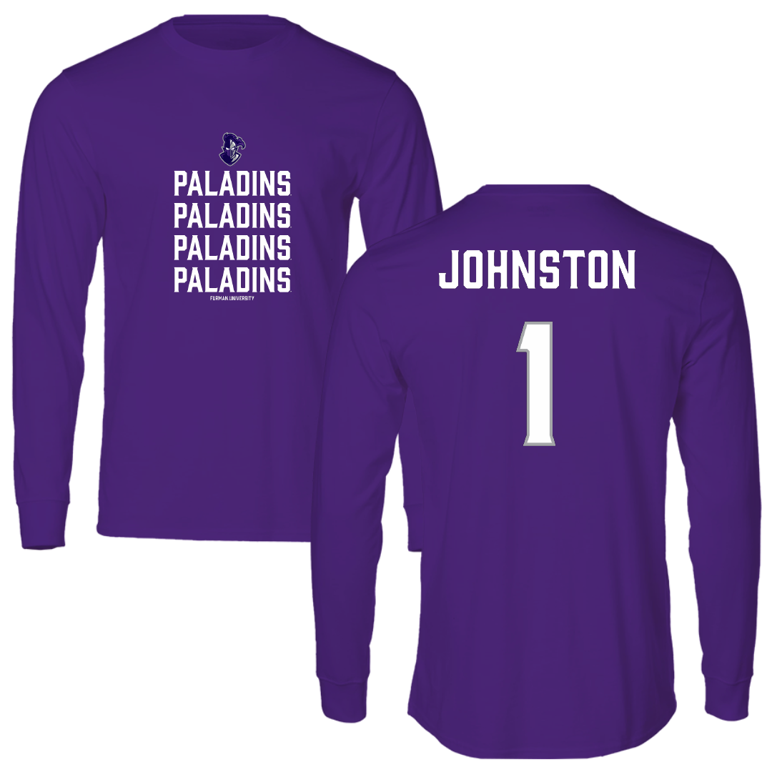 Furman University Basketball (M) Purple General Performance Long Sleeve - #1 Charles Johnston