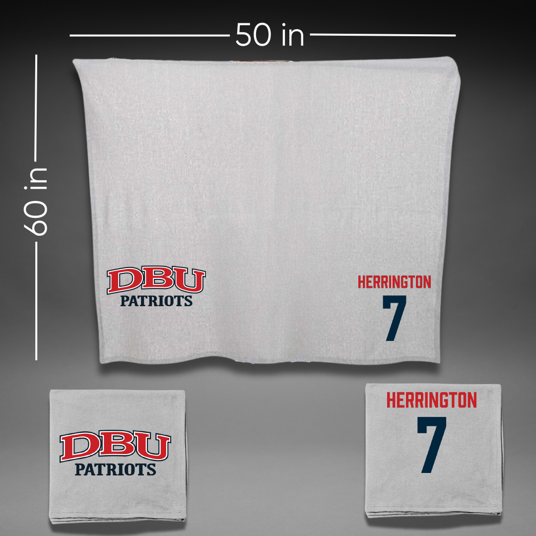 Dallas Baptist University STUNT Gray Blanket - #7 Kaylin Herrington