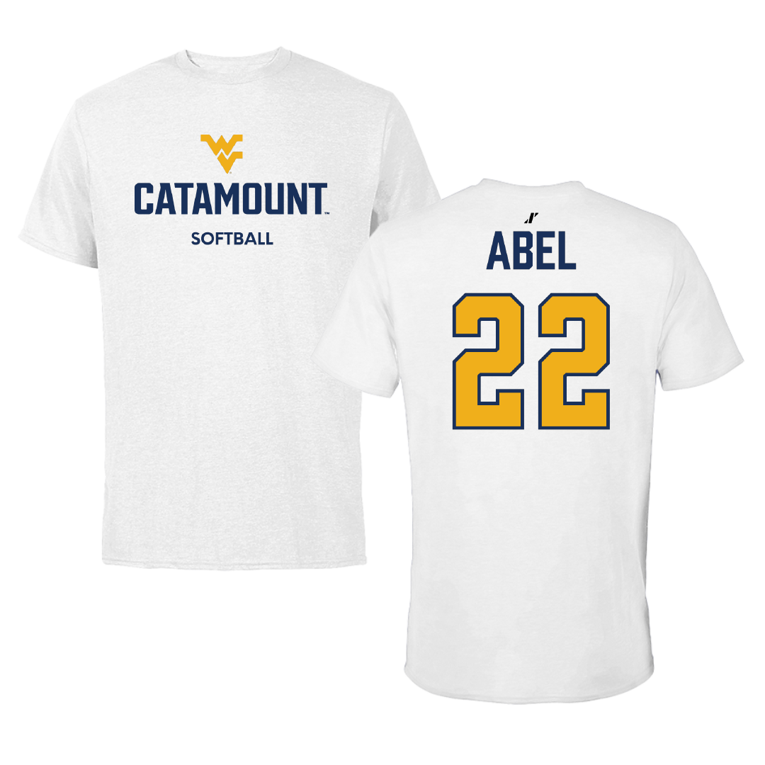 Potomac State College Softball White Tee - #22 Alyssa Abel
