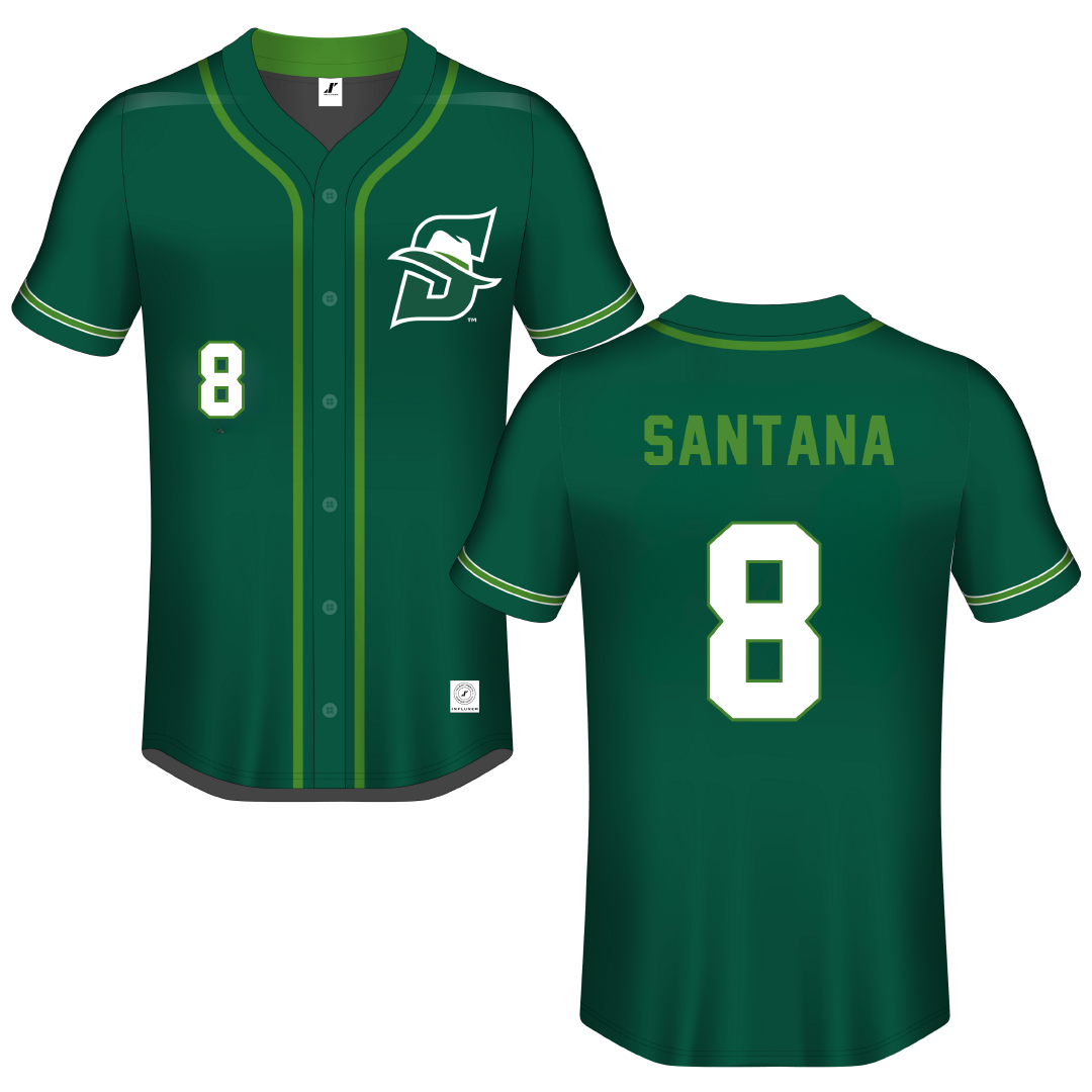 Stetson University Green Button-Down Jersey - #8 Emily Santana